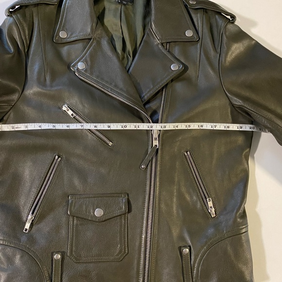 Theory Dalayan Leather Motorcycle Biker Jacket - Picture 15 of 16